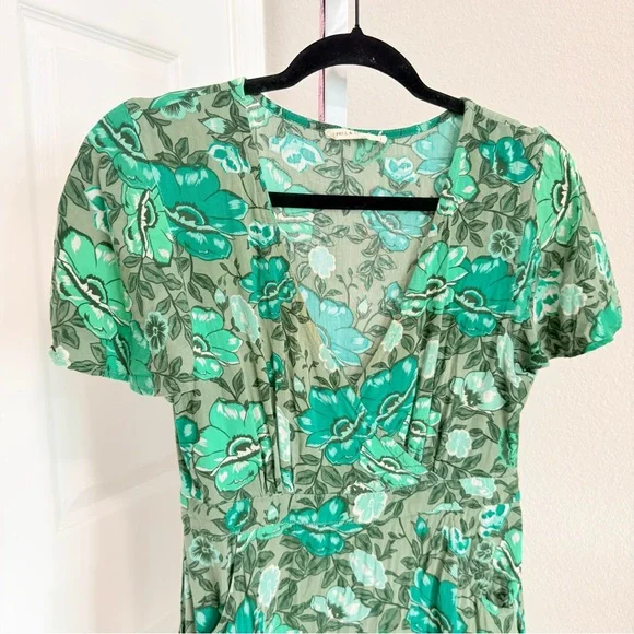 Spell & The Gypsy Collective Winona Mini Dress Size Small Green Floral - Picture 5 of 10